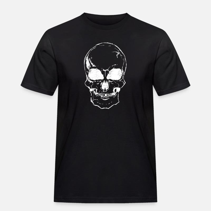 scull chalk white - Männer Workwear T-Shirt - Schwarz