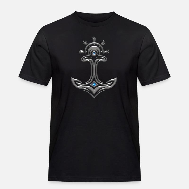 Odin Thor Anker - Männer Workwear T-Shirt - Schwarz