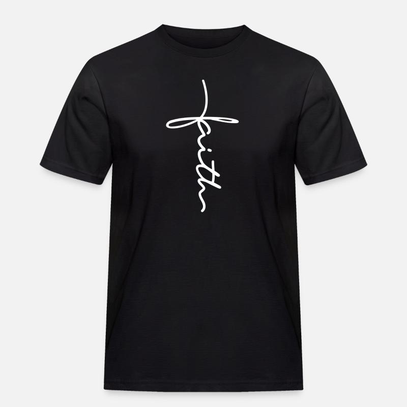 Crois-scripte de la foi - T-shirt Workwear homme - noir