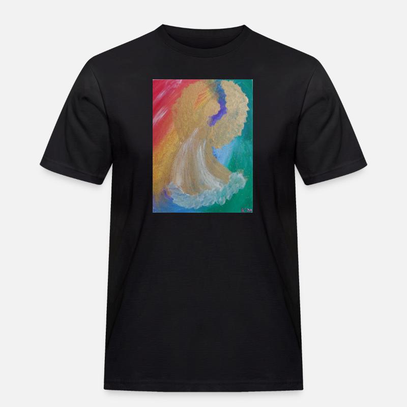 Regenbogenengel - Engel des Einklangs - Engelbild - Männer Workwear T-Shirt - Schwarz