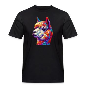 Alpaka - Männer Workwear T-Shirt - Schwarz - Vorne - AI Model Male 178 light (178cm)
