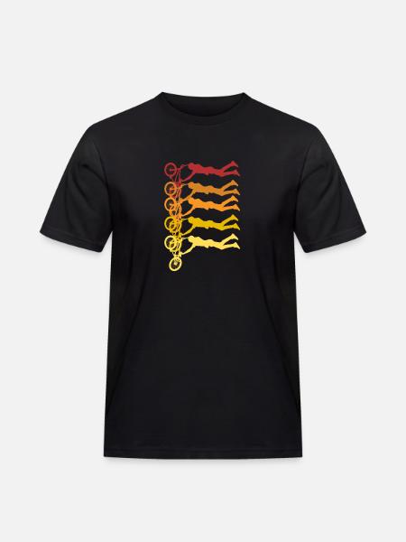 Farbige Radfahrer Silhouetten - Männer Workwear T-Shirt - Schwarz
