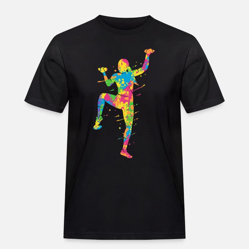 Bouldern Bunt Kletterer Mädchen Berge Klettern - Männer Workwear T-Shirt - Schwarz