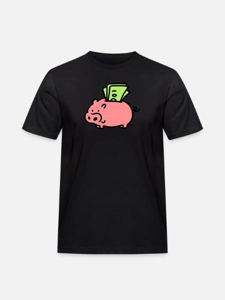 Sparschwein - Scheine 3 - Männer Workwear T-Shirt - Schwarz