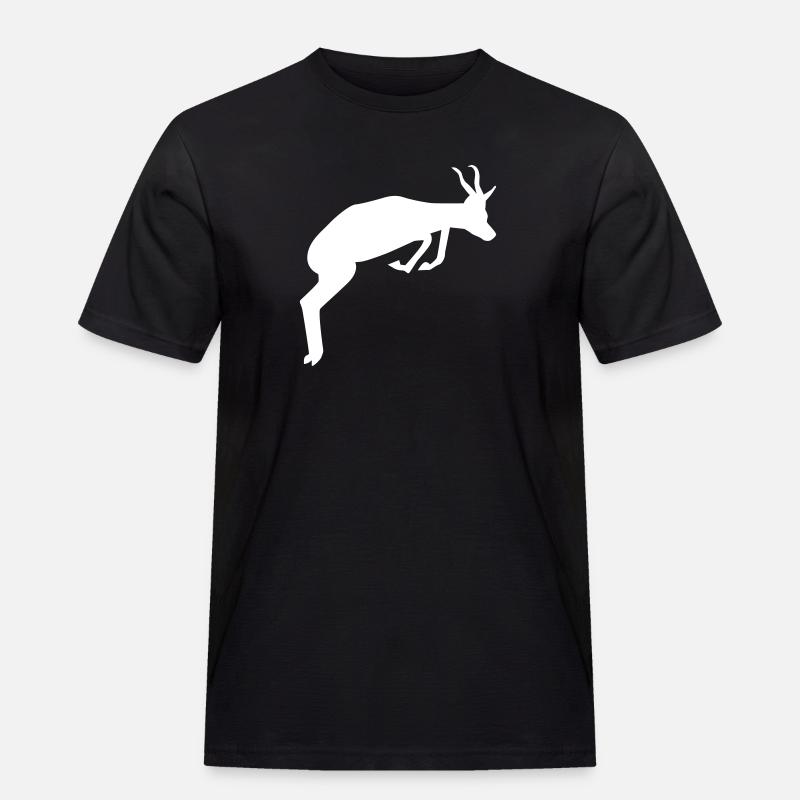 Springbock - Männer Workwear T-Shirt - Schwarz
