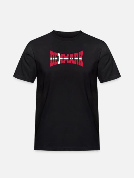 Denmark Danmark Flag Logo Design - Men's Workwear T-Shirt - black