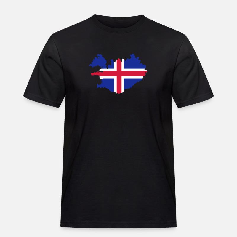 Island - Männer Workwear T-Shirt - Schwarz