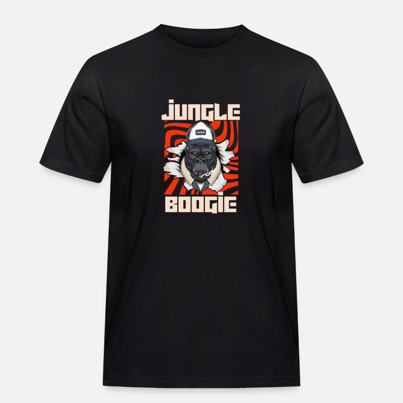 DSCHUNGEL-BOOGIE-AFFE - Männer Workwear T-Shirt - Schwarz