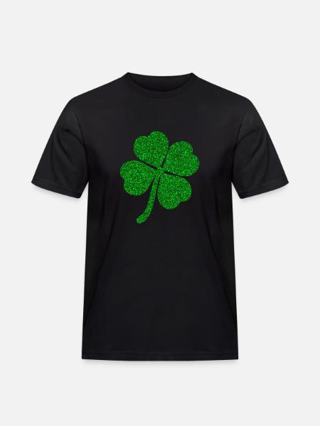 Klavertje vier geluksklaver geluksbrenger - Mannen Workwear T-shirt - zwart