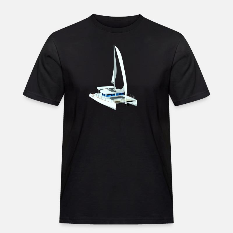 Katamaran 3D - Männer Workwear T-Shirt - Schwarz