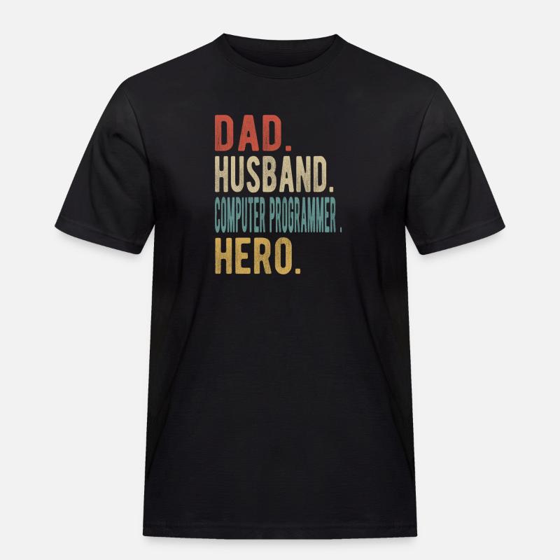 Computerprogrammierer Vater Ehemann Held - Männer Workwear T-Shirt - Schwarz