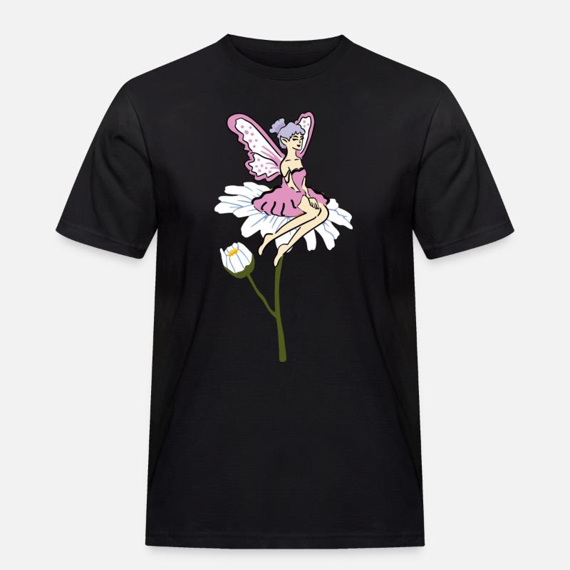 Sonnenblumen Fee - Männer Workwear T-Shirt - Schwarz