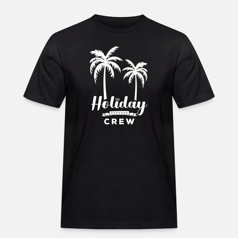 Urlaubscrew Palmendesign - Männer Workwear T-Shirt - Schwarz