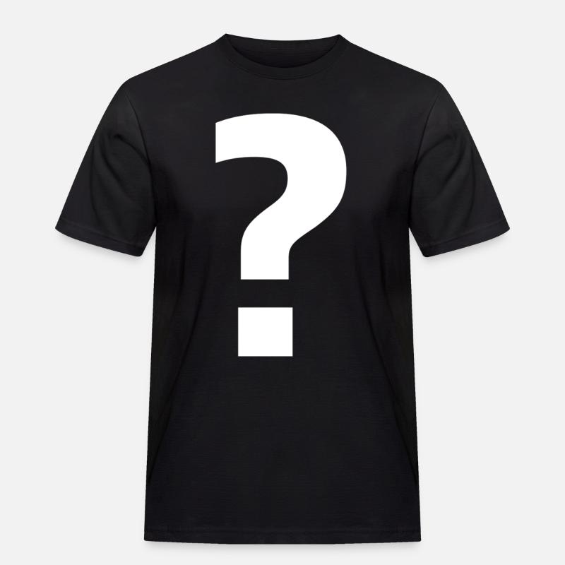 Fragezeichen | stilvolle Neugier - Männer Workwear T-Shirt - Schwarz