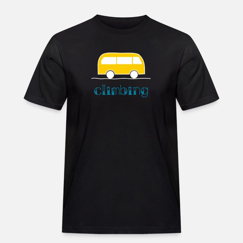 KLETTERN. KLETTERN. VAN. KLETTERN. STEIGEN. - Männer Workwear T-Shirt - Schwarz