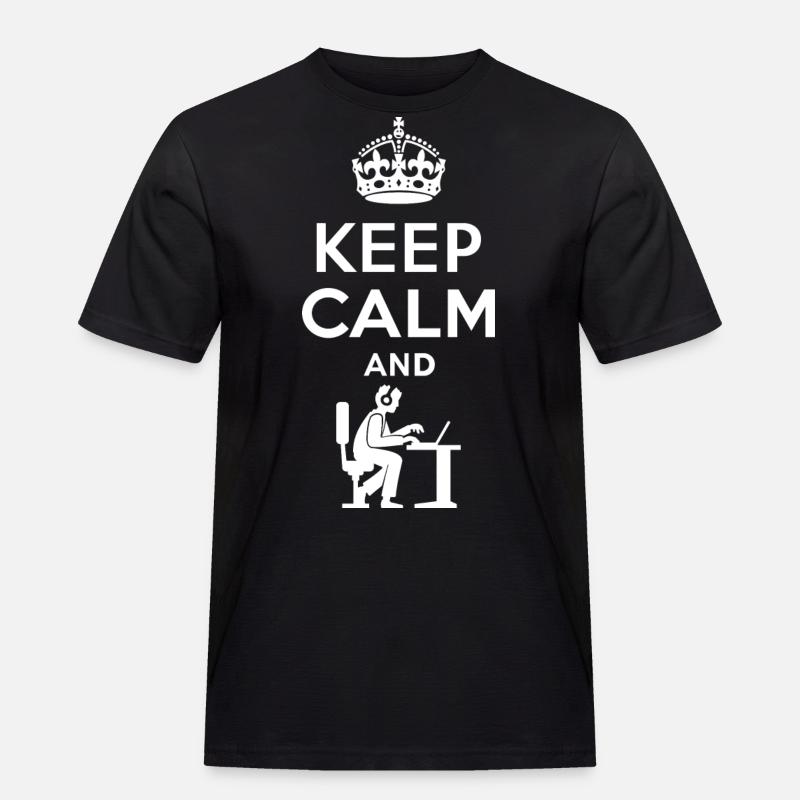 Keep Calm - Nerd - Programmieren - Gamen - Männer Workwear T-Shirt - Schwarz