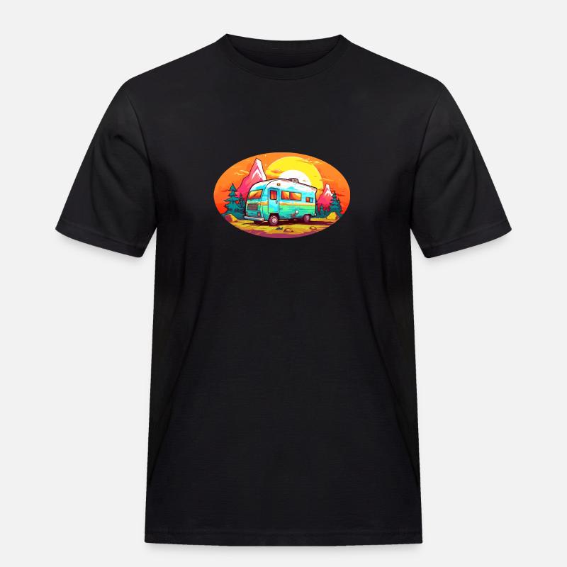 Sommer-Camping - Männer Workwear T-Shirt - Schwarz