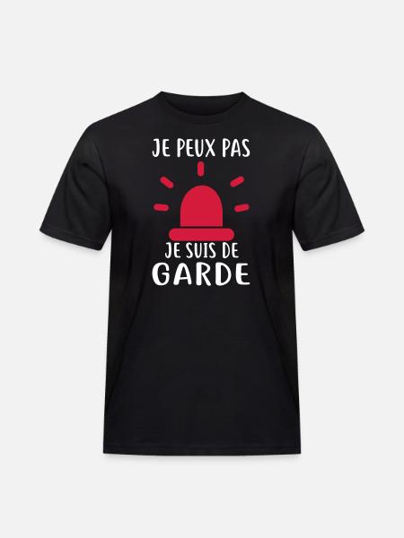 JE SUIS DE GARDE - T-shirt Workwear homme - noir