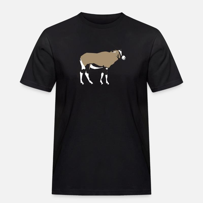 Oryx-Antilope - Männer Workwear T-Shirt - Schwarz
