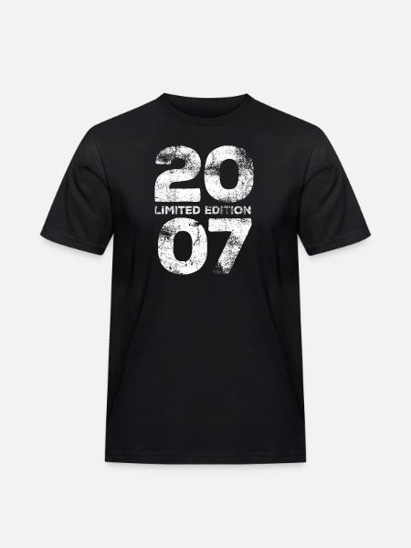 Limited Edition 2007, Birthday Gift - Men's Workwear T-Shirt - black