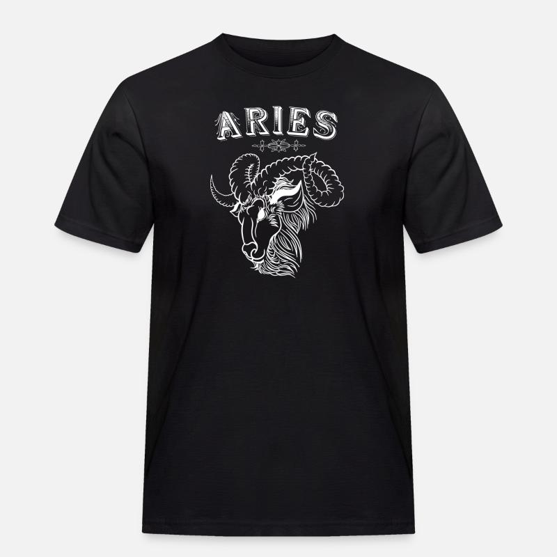 Aries Sternzeichen Widder - Männer Workwear T-Shirt - Schwarz