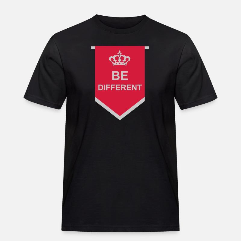 Be different Logo Design - Männer Workwear T-Shirt - Schwarz