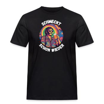 Schmeckt schon wieder das Bier - Männer Workwear T-Shirt - Schwarz - Vorne - AI Model Male 178 light (178cm)