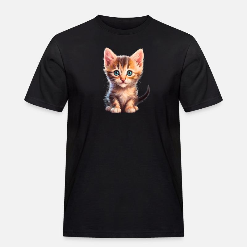 Süßes Kätzchen - Männer Workwear T-Shirt - Schwarz