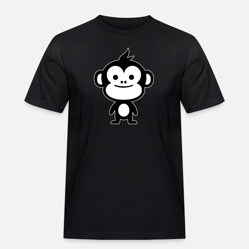 Einfacher Affe - Männer Workwear T-Shirt - Schwarz