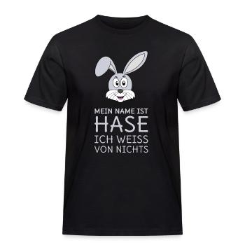 Mein Name ist Hase Ich weiß von nichts - Männer Workwear T-Shirt - Schwarz - Vorne - AI Model Male 178 light (178cm)