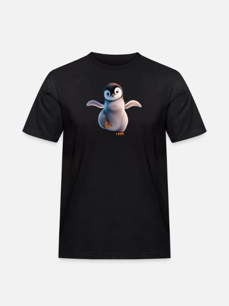 A happily dancing penguin - Men's Workwear T-Shirt - black