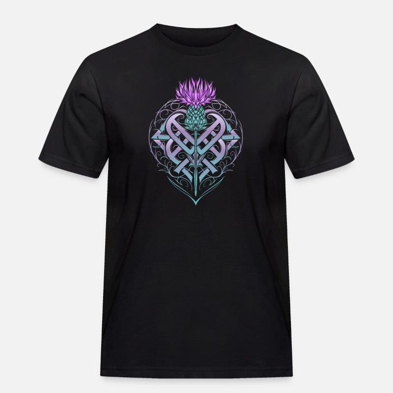 Thistle Shield Celtic Knots Thistle Lover - Men's Workwear T-Shirt - black
