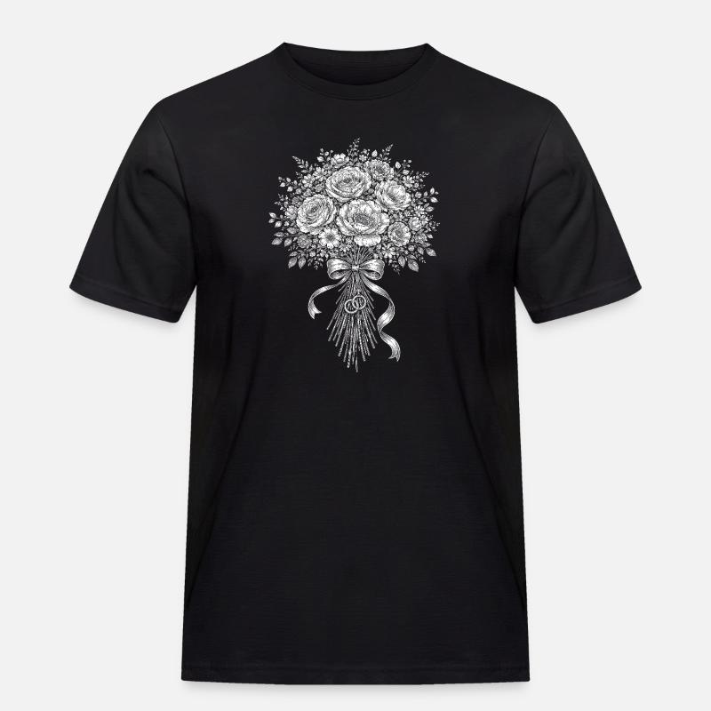 Brautstrauß - Männer Workwear T-Shirt - Schwarz