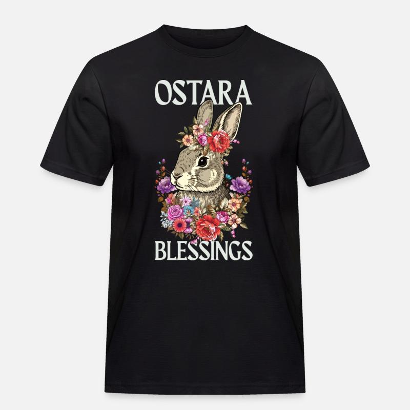 Ostara Blessings Happy Easter Rabbit - Men's Workwear T-Shirt - black