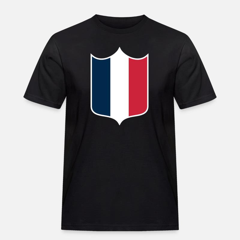 Frankreich - Männer Workwear T-Shirt - Schwarz