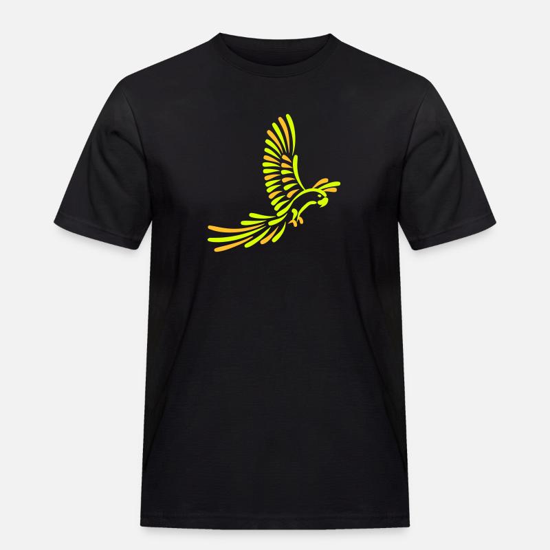 Papagei - Männer Workwear T-Shirt - Schwarz