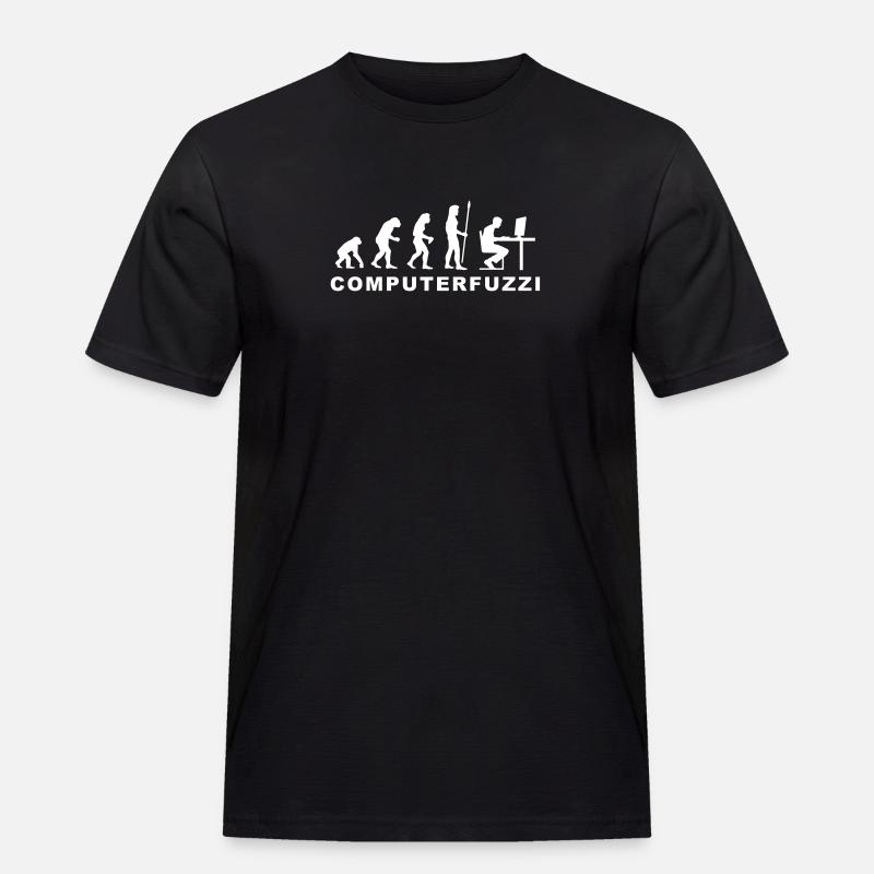 evolution_computerfuzzi - Männer Workwear T-Shirt - Schwarz