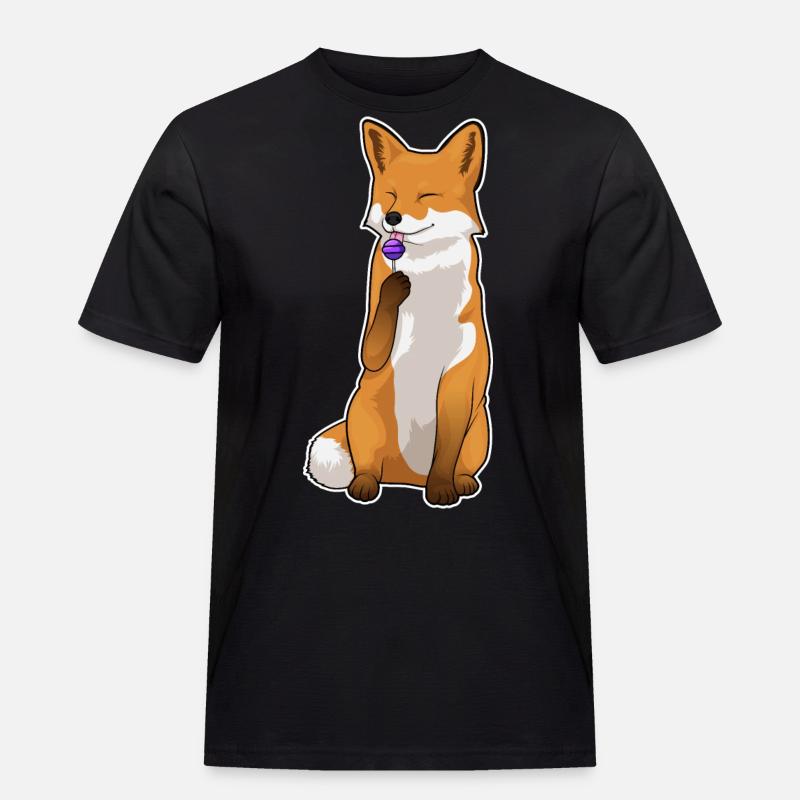 Fuchs Lutscher - Männer Workwear T-Shirt - Schwarz