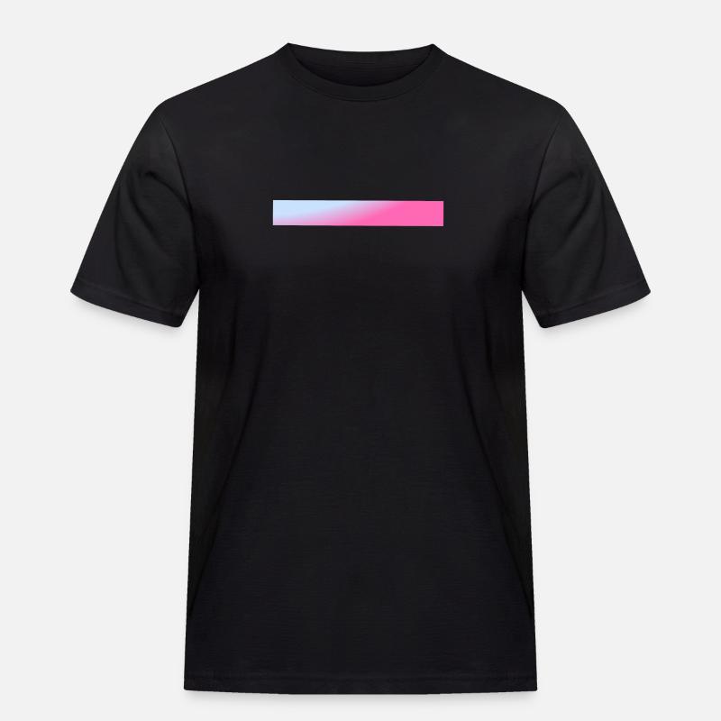 Balken Blau & Pinker Farbverlauf - Männer Workwear T-Shirt - Schwarz
