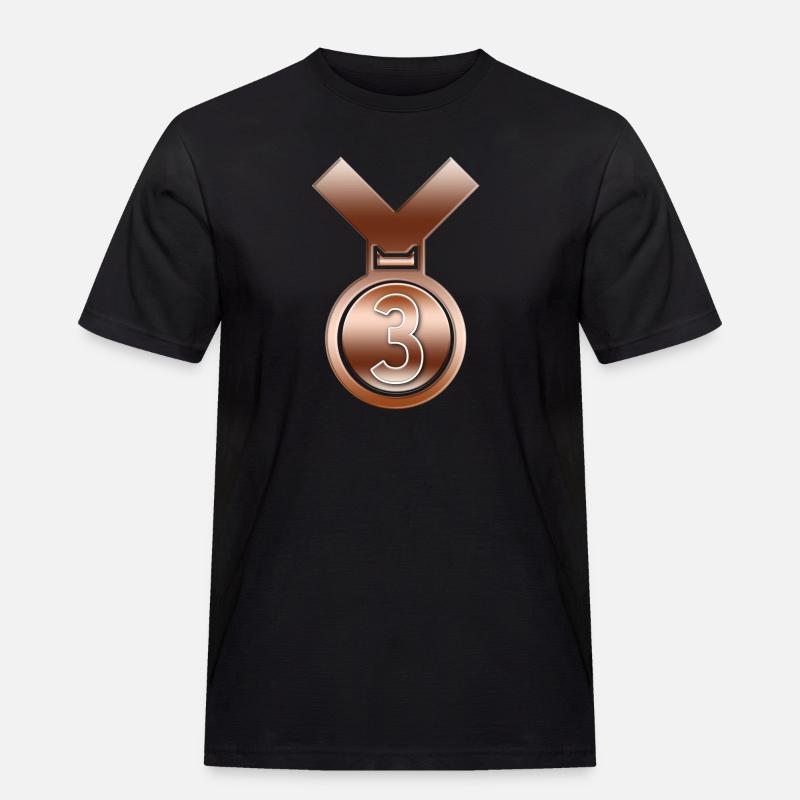 3. Platz Bronzemedaille - Männer Workwear T-Shirt - Schwarz