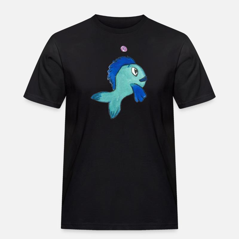 Fisch Forelle - Männer Workwear T-Shirt - Schwarz