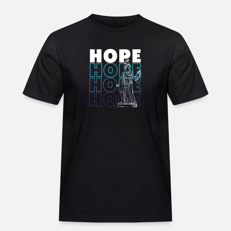 Hoffnung - Männer Workwear T-Shirt - Schwarz