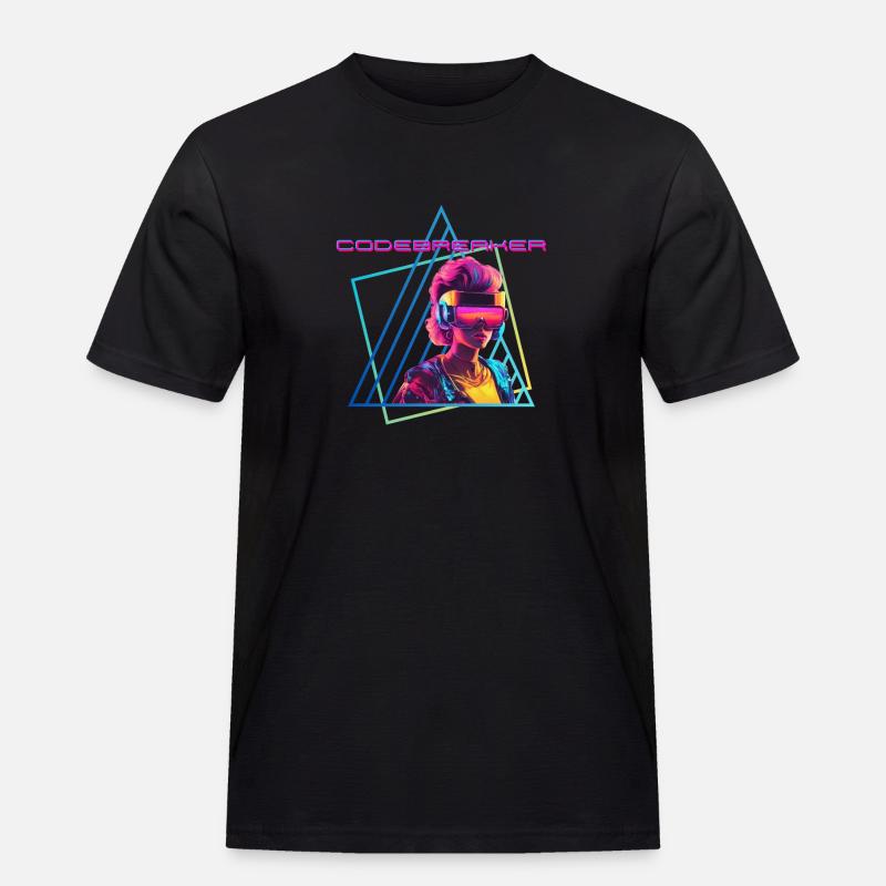 Codebreaker - Männer Workwear T-Shirt - Schwarz