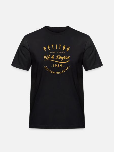 "Petitou 1989" - Men's Workwear T-Shirt - black
