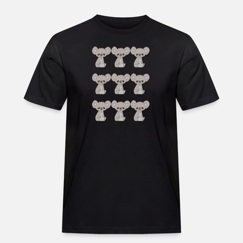 koala 9fach - Männer Workwear T-Shirt - Schwarz