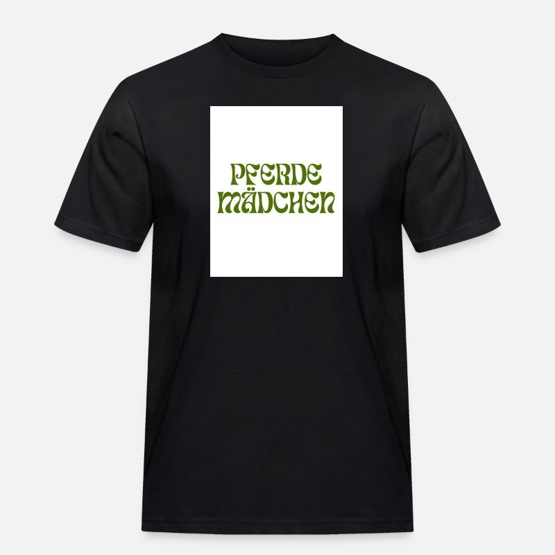 PFERDEMÄDCHEN Retro-Design - Männer Workwear T-Shirt - Schwarz