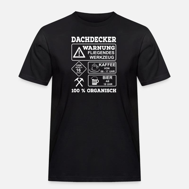 Dachdecker - Männer Workwear T-Shirt - Schwarz
