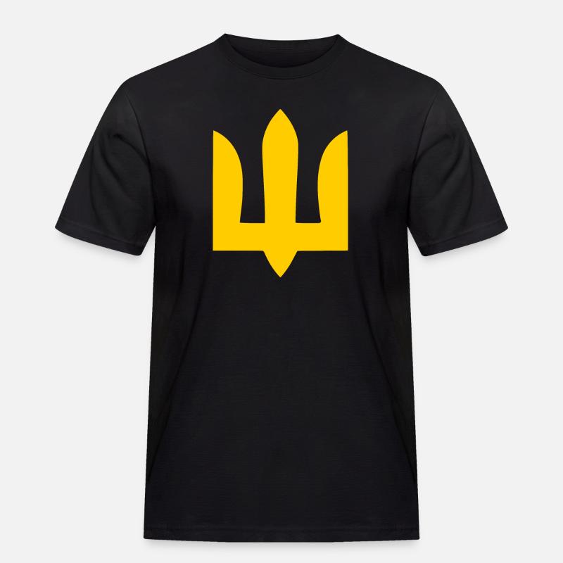 Ukraine - Männer Workwear T-Shirt - Schwarz