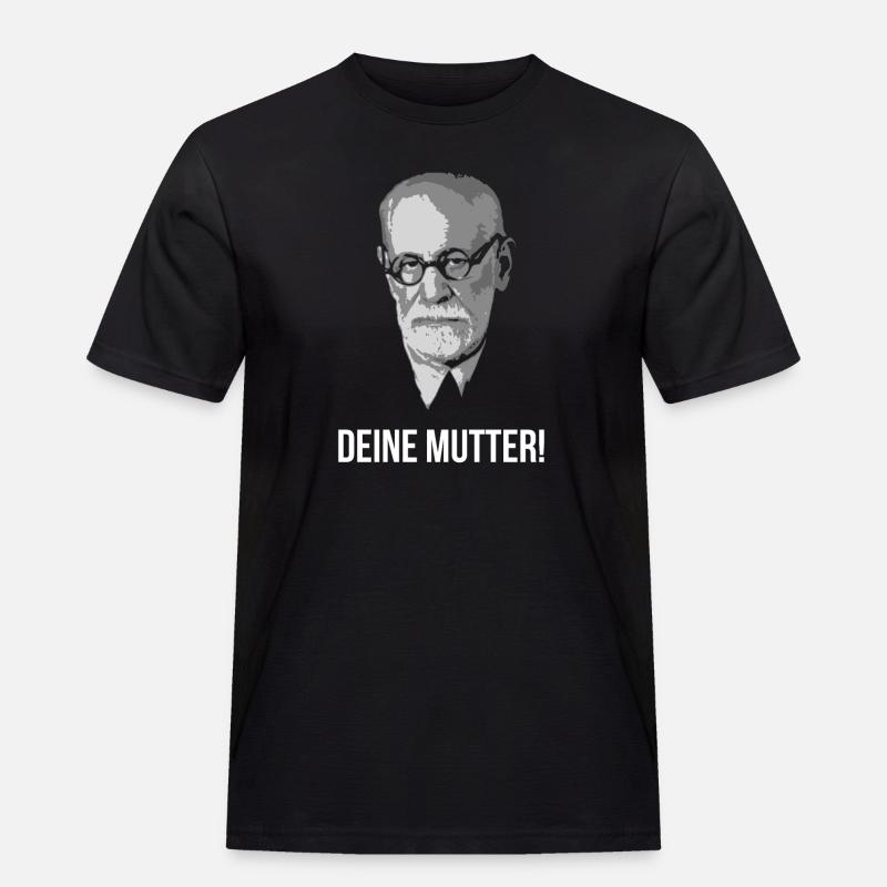 Sigmund Freud Deine Mutter Spruch - Männer Workwear T-Shirt - Schwarz