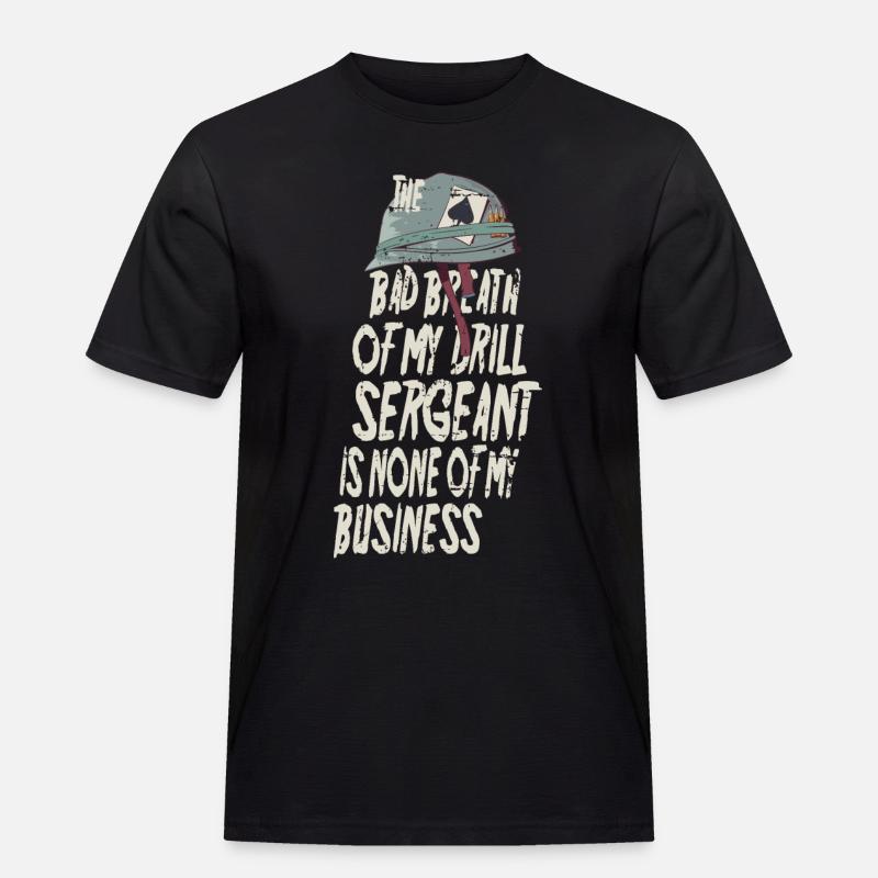 Drill Sergeant Mundgeruch - Männer Workwear T-Shirt - Schwarz